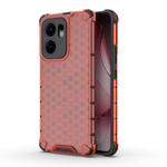 For OPPO Reno13 F 5G Global Honeycomb Shockproof Phone Case(Red)