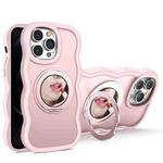 For iPhone 12 Pro Mirror Holder MagSafe Phone Case(Pink)