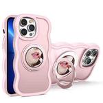 For iPhone 13 Pro Mirror Holder MagSafe Phone Case(Pink)