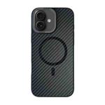 For iPhone 16 Carbon Fiber MagSafe Magnetic Phone Case(Black)