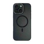 For iPhone 15 Carbon Fiber MagSafe Magnetic Phone Case(Black)