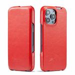 For iPhone 16 Pro Max Fierre Shann 64 Texture Vertical Flip PU Leather Phone Case(Red)