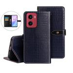 For Motorola Moto G05 idewei Crocodile Texture Leather Phone Case(Dark Blue)