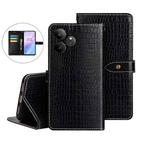 For Realme GT 6 5G Taiwan, China idewei Crocodile Texture Leather Phone Case(Black)