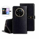 For Realme 14 Pro+ 5G idewei Crocodile Texture Leather Phone Case(Black)