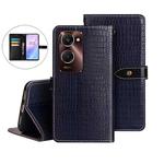 For vivo Y28s 5G idewei Crocodile Texture Leather Phone Case(Dark Blue)