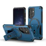 For Samsung Galaxy S24+ 5G / S25+ 5G Armor MagSafe Holder PC Hybrid TPU Phone Case(Dark Blue)