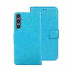 For Samsung Galaxy S24 FE 5G idewei Crazy Horse Texture Leather Phone Case(Sky Blue)