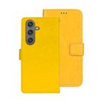 For Samsung Galaxy S25 5G idewei Crazy Horse Texture Leather Phone Case(Yellow)