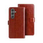 For Samsung Galaxy S25 5G idewei Crazy Horse Texture Leather Phone Case(Brown)