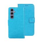 For Samsung Galaxy S25+ 5G idewei Crazy Horse Texture Leather Phone Case(Sky Blue)