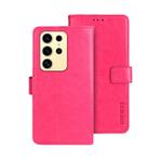 For Samsung Galaxy S25 Ultra 5G idewei Crazy Horse Texture Leather Phone Case(Rose Red)