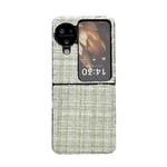 For OPPO Find N3 Flip Plaid Fabric PC Protective Phone Case(Green)