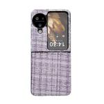 For OPPO Find N3 Flip Plaid Fabric PC Protective Phone Case(Purple)