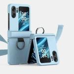 For OPPO Find N2 Flip Ultra-thin Skin Feel Ring Phone Case with Hinge(Sky Blue)