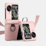 For OPPO Find N3 Flip Ultra-thin Skin Feel Ring Phone Case with Hinge(Pink)