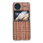 For vivo X Flip Plaid Fabric PC Protective Phone Case(Brown)