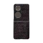 For Huawei P50 Pocket Plaid Fabric PC Protective Phone Case(Black)