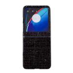 For Motorola Razr 40 Ultra Plaid Fabric PC Protective Phone Case(Black)