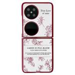 For Huawei Pocket 2 Sketch Flower Pattern Phone Case(Rose)