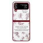 For Samsung Galaxy Z Flip4 Sketch Flower Pattern Phone Case(Rose)