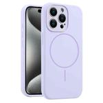 For iPhone 15 Pro Fine Hole Liquid Silicone MagSafe Phone Case(Lilac)