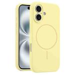 For iPhone 16 Plus Fine Hole Liquid Silicone MagSafe Phone Case(Yellow)