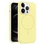 For iPhone 12 Pro Liquid Silicone MagSafe Phone Case(Yellow)