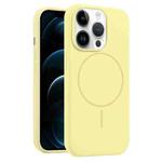 For iPhone 12 Pro Max Liquid Silicone MagSafe Phone Case(Yellow)