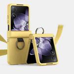 For Xiaomi Mix Flip Ultra-thin Skin Feel Ring Phone Case with Hinge(Yellow)