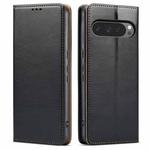 For Google Pixel 9 / 9 Pro Fierre Shann PU Genuine Leather Texture Phone Case(Black)