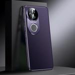 For vivo S20 Genuine Leather PC Phone Case(Dark Purple)