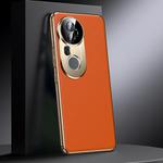 For vivo S20 Pro Genuine Leather PC Phone Case(Orange)