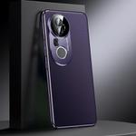 For vivo S20 Pro Genuine Leather PC Phone Case(Dark Purple)