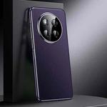 For Honor X60 Pro Genuine Leather PC Phone Case(Dark Purple)