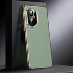 For Honor 300 Genuine Leather PC Phone Case(Green)