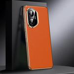 For Honor 300 Genuine Leather PC Phone Case(Orange)
