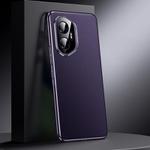 For Honor 300 Genuine Leather PC Phone Case(Dark Purple)