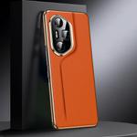For Honor 300 Pro Genuine Leather PC Phone Case(Orange)