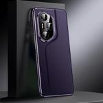 For Honor 300 Pro Genuine Leather PC Phone Case(Dark Purple)
