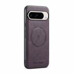 For Google Pixel 9 / 9 Pro Fierre Shann Cowhide Texture MagSafe Magnetic Phone Case(Purple)