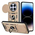 For Redmi Note 14 Pro+ 5G Sliding Camera Cover Design TPU+PC Phone Case(Gold)