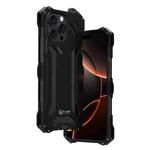 For iPhone 16 Pro Max R-JUST RJ-17 Shockproof Armor Hollow Metal Phone Case(Black)