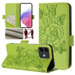 For Cubot Note 40 Embossed Rose RFID Anti-theft Leather Phone Case(Green)