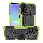 For Samsung Galaxy A36 5G Tire Texture TPU + PC Phone Case with Holder(Green)