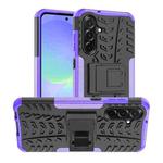 For Samsung Galaxy A36 5G Tire Texture TPU + PC Phone Case with Holder(Purple)