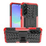 For Samsung Galaxy A36 5G Tire Texture TPU + PC Phone Case with Holder(Red)