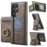 For Samsung Galaxy S23 Ultra 5G DG.MING K1 MagSafe Detachable Wallet RFID Back Cover Phone Case(Coffee)