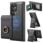 For Samsung Galaxy S23 Ultra 5G DG.MING K1 MagSafe Detachable Wallet RFID Back Cover Phone Case(Black)