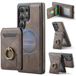 For Samsung Galaxy S25 Ultra 5G DG.MING K1 MagSafe Detachable Wallet RFID Back Cover Phone Case(Coffee)